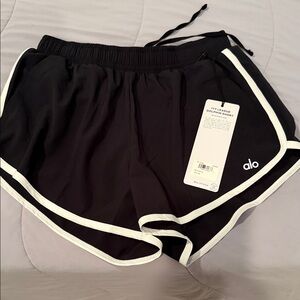 ALO Yoga Black Shorts with White Accents